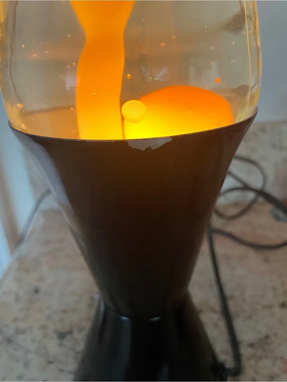 Vintage Lava Lite Lava Lamp Midnight Series -Clear Liquid Yellow Wax